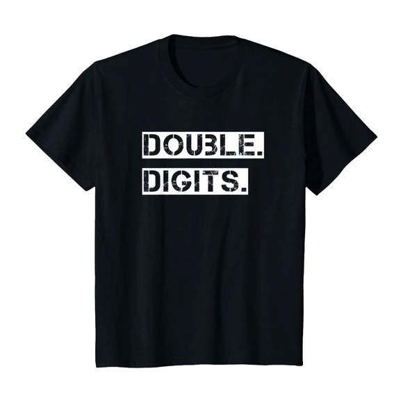 BIRTHDAY SHIRT DOUBLE DIGITS TEN YEAR OLD BIRTHDAY SHIRT BLACK DOUBLE TSHIRT - Picture 1 of 1